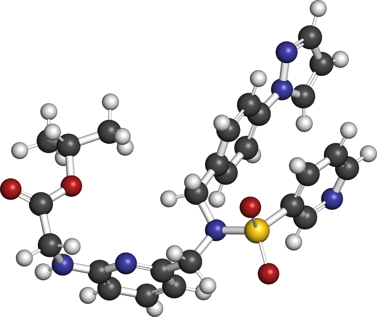 Omidenepag eye drug molecule 3D rendering